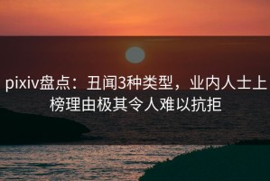 pixiv盘点：丑闻3种类型，业内人士上榜理由极其令人难以抗拒