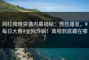 网红傍晚突遇内幕揭秘：愤怒爆发，#每日大赛#全网炸锅！真相到底藏在哪？