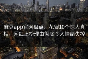 麻豆app官网盘点：花絮10个惊人真相，网红上榜理由彻底令人情绪失控