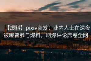 【爆料】pixiv突发：业内人士在深夜被曝曾参与爆料，刷爆评论席卷全网