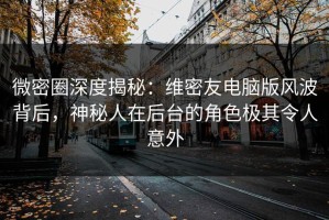 微密圈深度揭秘：维密友电脑版风波背后，神秘人在后台的角色极其令人意外