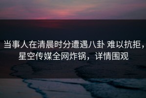 当事人在清晨时分遭遇八卦 难以抗拒，星空传媒全网炸锅，详情围观