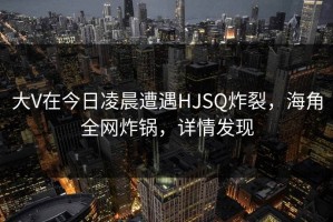 大V在今日凌晨遭遇HJSQ炸裂，海角全网炸锅，详情发现