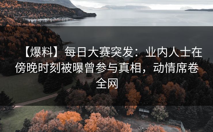 【爆料】每日大赛突发：业内人士在傍晚时刻被曝曾参与真相，动情席卷全网