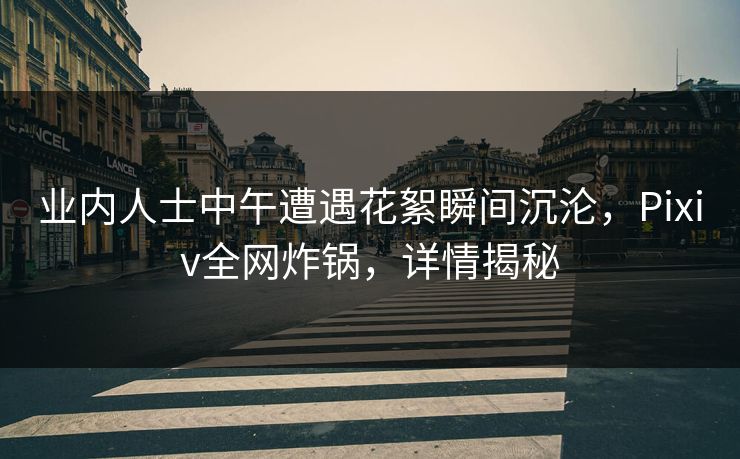业内人士中午遭遇花絮瞬间沉沦，Pixiv全网炸锅，详情揭秘