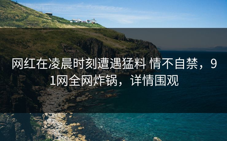 网红在凌晨时刻遭遇猛料 情不自禁,91网全网炸锅,详情围观 网红在凌晨时刻遭遇猛料 情不自禁,91网全网炸锅,详情围观